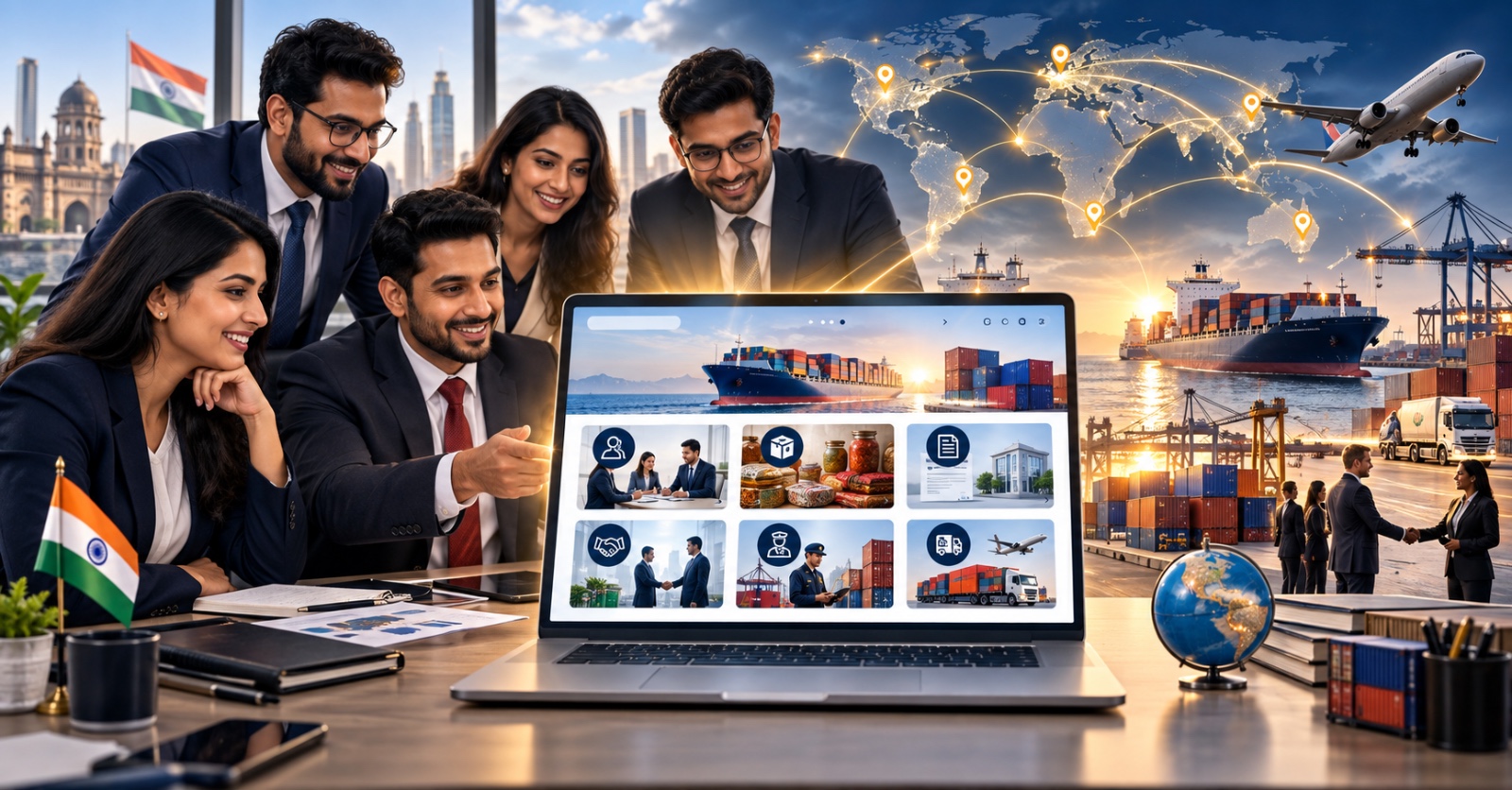 SEB website launch connecting Indian exporters with product sourcing, business registration, buyers and global logistics.